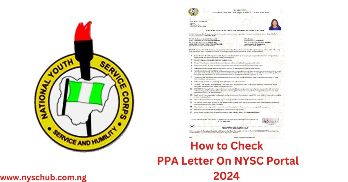 How To Check Nysc Portal Ppa Letter 2024 Edition Nyschub 3795