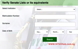 NYSC Portal Senate List