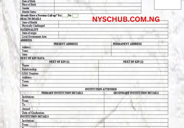 Best Sample Of Nysc Registration Form 2024 Nyschub 0912